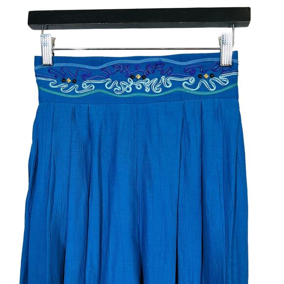 Cache Y2K Harem Pants Embroidered Beaded Waist Loose Fit Indigo - S - Picture 2 of 8